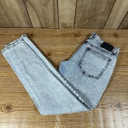 KC Conspirators Men's Jeans Gray Acid Wash Skinny Button Fly Size 32x32