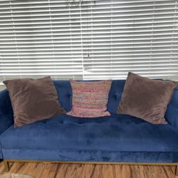 Blue Sued Sofa