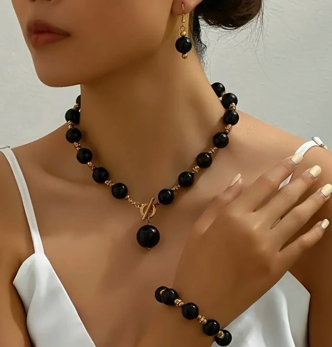 ELEGANT BLACK PEARL SET - 3 Available