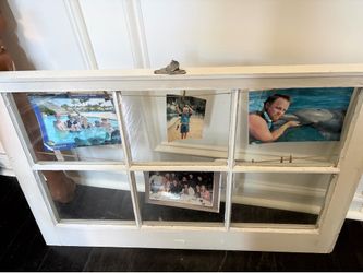 Window ready with twine and clips to hang your pics