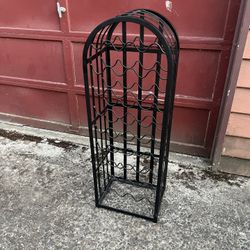 Wine Rack Black Steel 18 Bottles Excellent Condition 