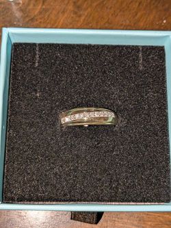 Natural Diamond Ring Gold Over Silver Size 10