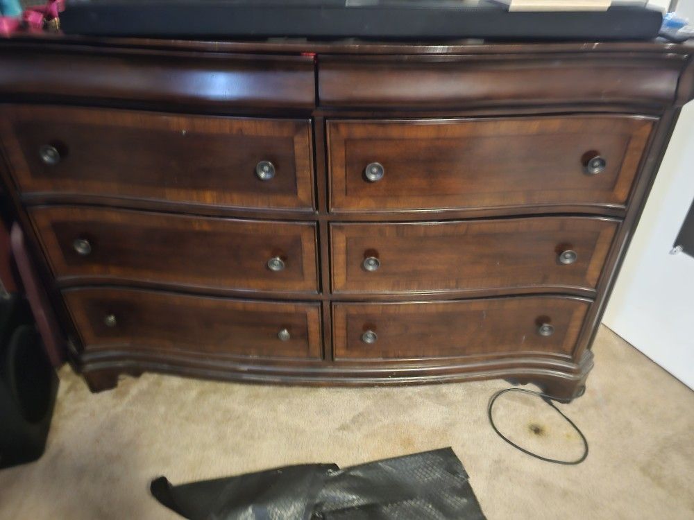Wooden Dresser W/ matching Nightstands