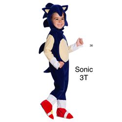 Sonic the Hedgehog Kids Costume 3T Halloween Cosplay 