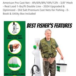 Fishers Cast Net 3/8” Mesh (12ft)