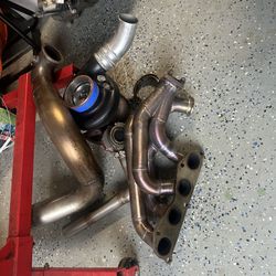 Turbo Kit with Down Pipe, Waste Gate & Dump Tube, Exhaust Turbo Manifold
