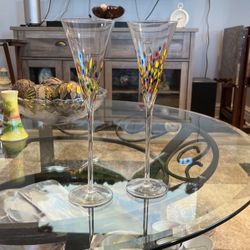 Hand Painted Champagne Flutes