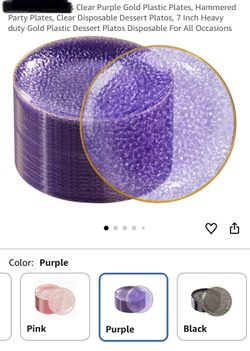 New sealed 60pieces purple and gold plastic plates for all occasions
