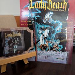 Lady Death Chrome Card With Flyer