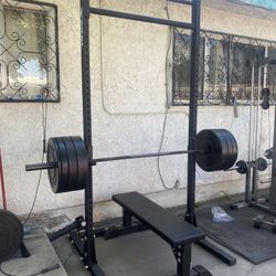 Rogue Gym Set Up For Sale ,Weights, Bar , Bench And Rack .