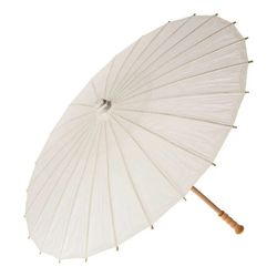 28” Beige Paper Parasol Umbrellas - 20 Count