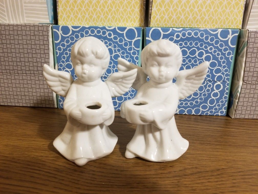 Ceramic Angel Candle Holders