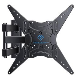 PERLESMITH Full Motion TV Wall Mount for 27-60 Inch Flat & Curved TVs, Single Stud TV Mount with Articulating Swivel Tilt - Wall Mount TV Bracket VESA