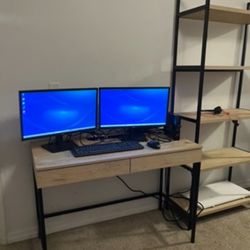 Desk And Bookshelf 