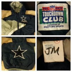 Kids Official NFL Touchdown Club Navy Blue and Grey Jacket