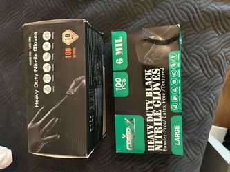Heavy Duty Black Nitrile Gloves – 2 Boxes