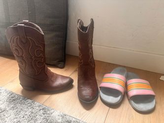 Girls boots and pool slides