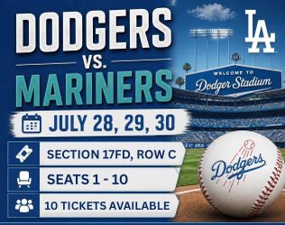 Los Angeles Dodgers vs Seattle Mariners- Tue Jul 28 - Thu Jul 30