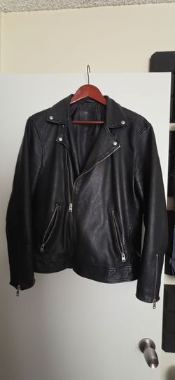All Saints black leather jacket preowned size Medium