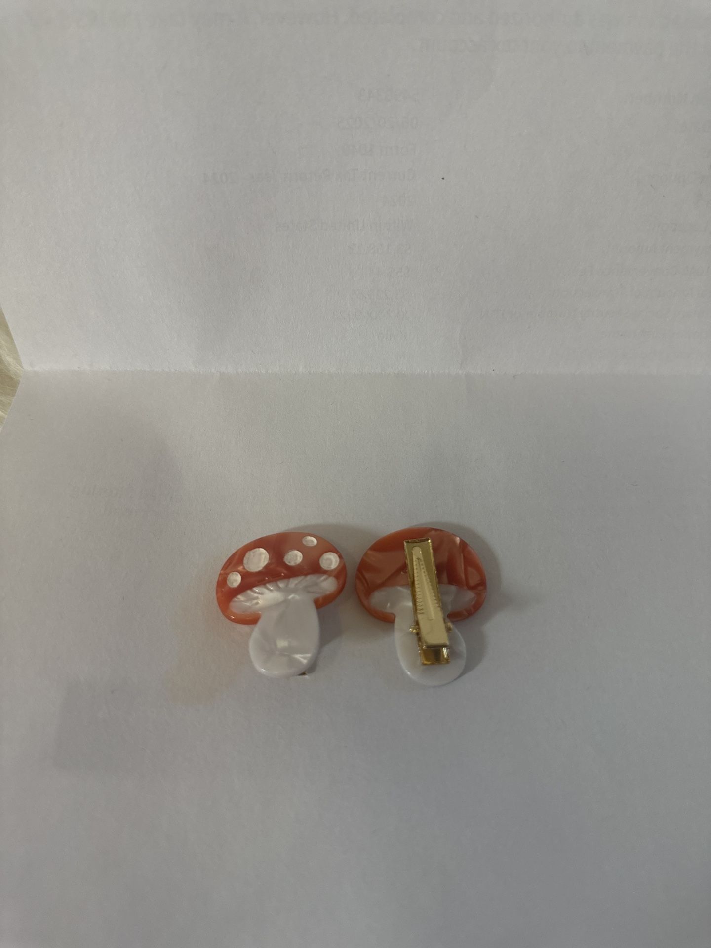 2 Mushroom Hair Clips 
