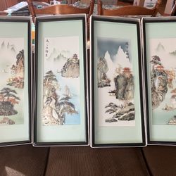 Vintage Shan Shui Shadow Box Wall Hangings