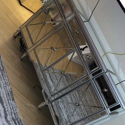Mirrored glass TV stand