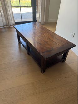 Beautiful Oak Coffee Table - Pottery Barn
