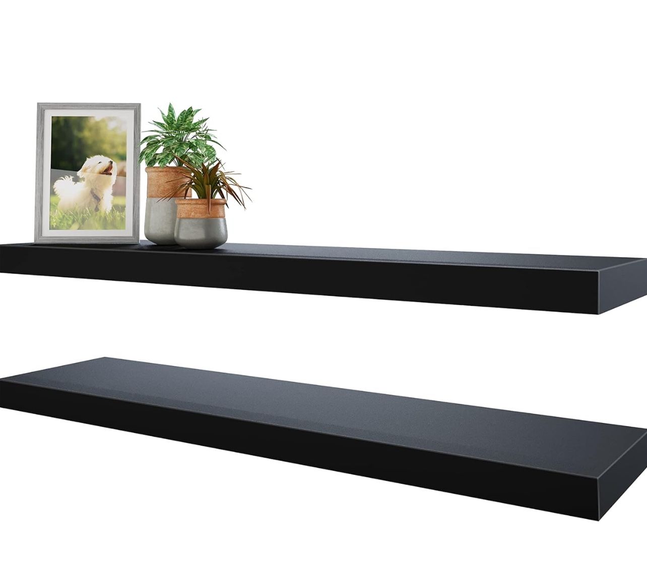 Black Floating Shelves 35x7