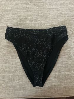 Black Star Print Reflective Bikini Bottom