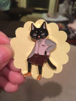 Sassy cat lady enamel pin
