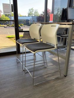 Stool with Backrest & Padded Seat