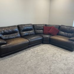 Italian leather Section Electric Recliner Couch 6 Pieces -Ashley Furniture 