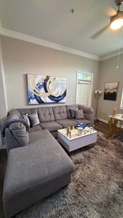 Gray Sectional Sofa with Chaise