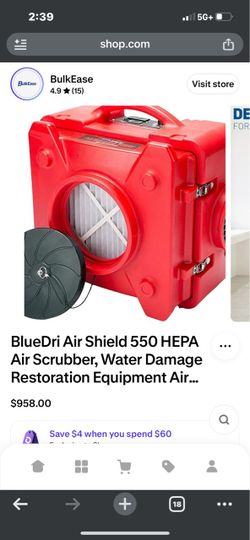 BlueDri air shield 550 HEPA air scrubber