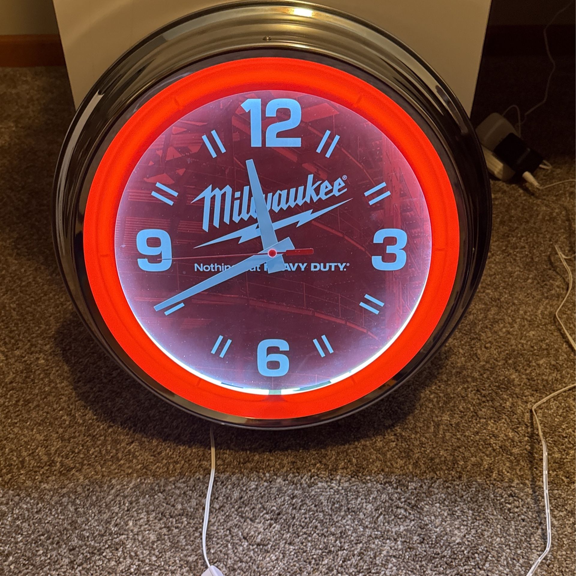 Milwaukee Tools 16” Double Tube Neon Wall Clock