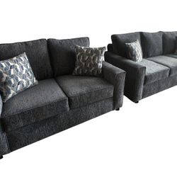 Contempo Sofa & Loveseat Set Carson Grey