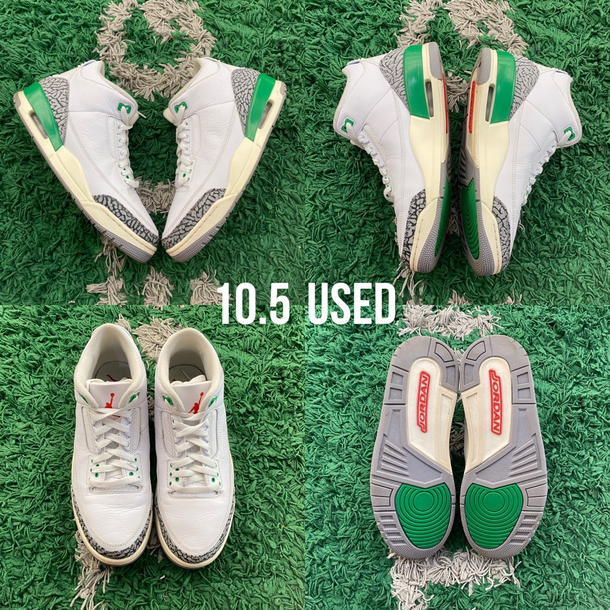 Air Jordan 3 Lucky Green Size 10.5W