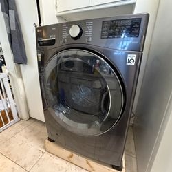 4.5 cu.ft. Smart Wi-Fi Enabled All-In-One Washer/Dryer with TurboWash Technology + Custom Pedestal