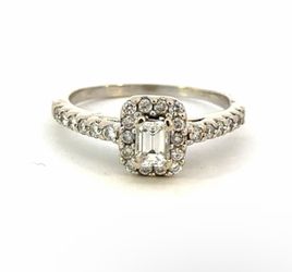 Woman’s Ladies 14k White Gold Diamond Halo Band Ring 1.00 CTW Size 7 GP3053399