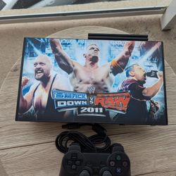 PlayStation 2 PS2 Smack Down VS Raw 1TB Full of games New controller HDMI adapter