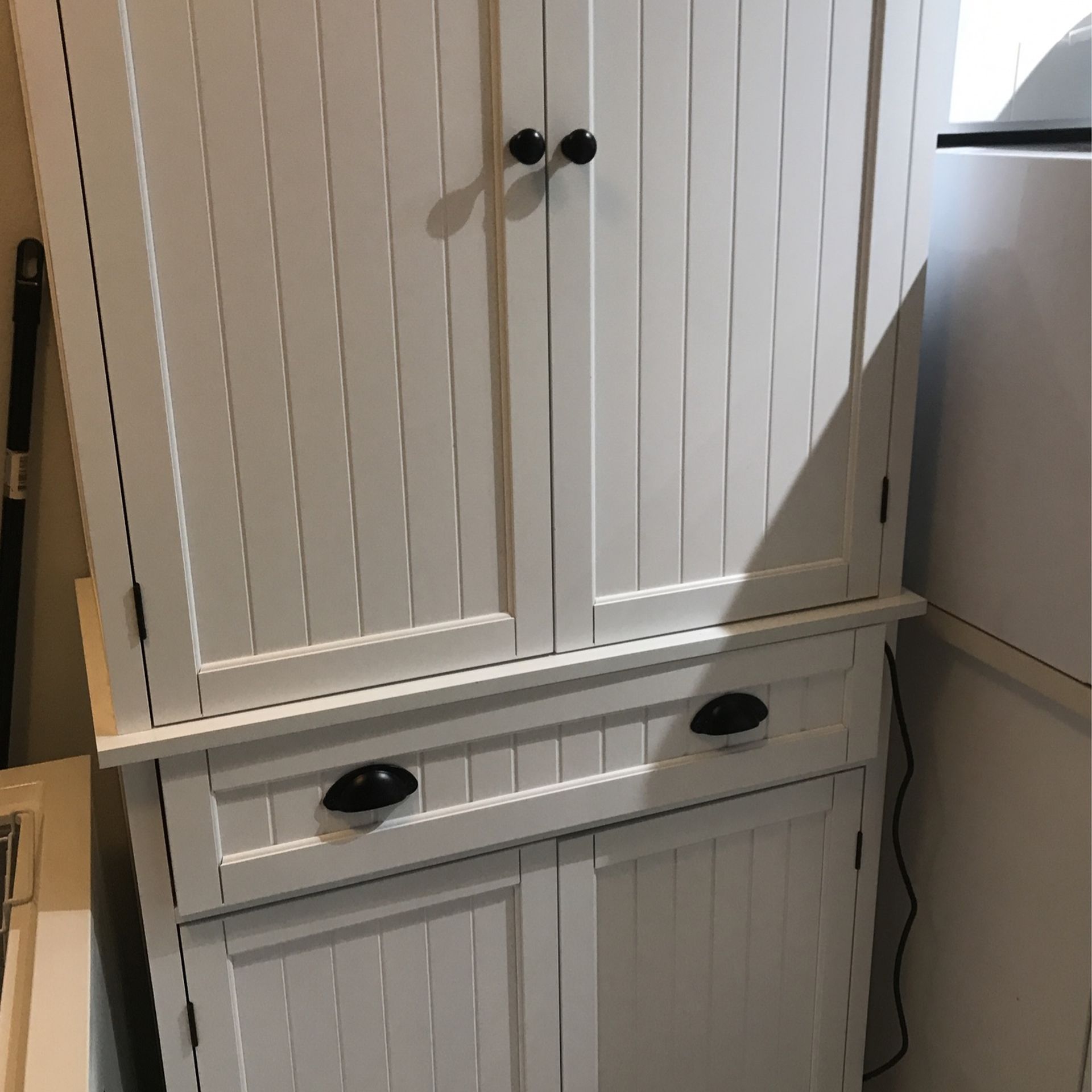 Kitchen Pantry Storage Cabinet with Drawer and Adjustable Shelves