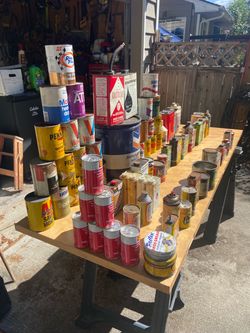 Vintage man cave cans