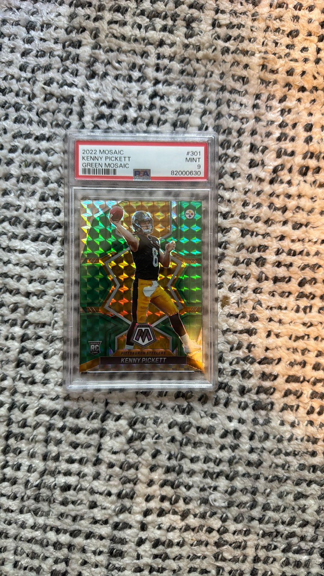 Kenny Pickett Rookie Card Green Mosaic PSA 9