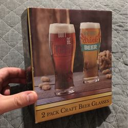 2 Craft Beer Glasses Pilsner
