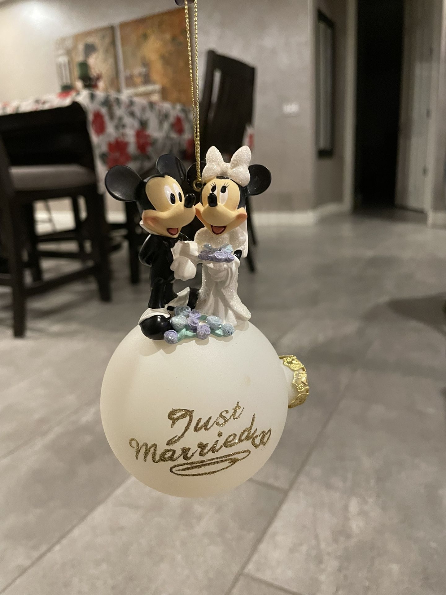 Mickey & Minnie Just Married Ornament 