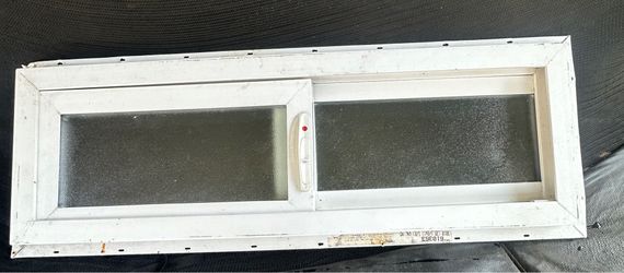 Window, slider bathroom privacy glass 35”1/2x11”1/2