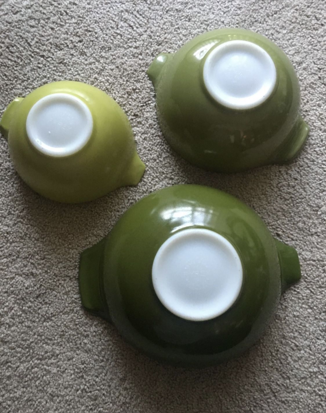 Vintage Pyrex Cinderella Mixing Bowls 442, 443, 444