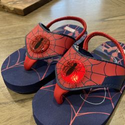 New Light up Spider-Man Sandals 9c-10c