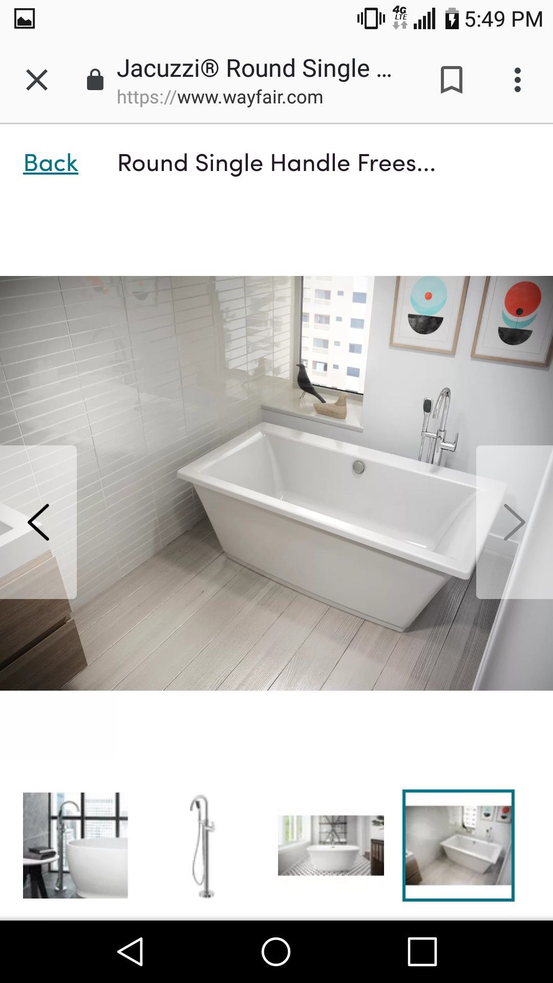 Jacuzzi Primo NW50827 polished chrome 1handle freestanding bathtub