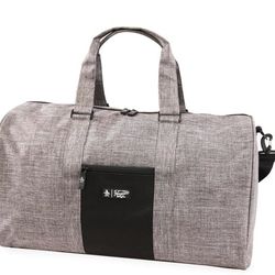Original Penguin Pete Weekender Duffel Bag Gray/ Black With Shoe Compartment And Pockets